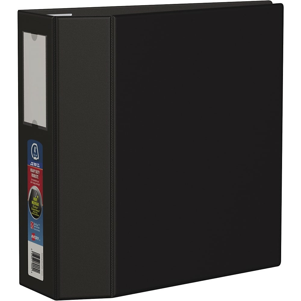 Classeur robuste Avery, anneaux en D verrouillables One Touch, 4 po, noir (79994)