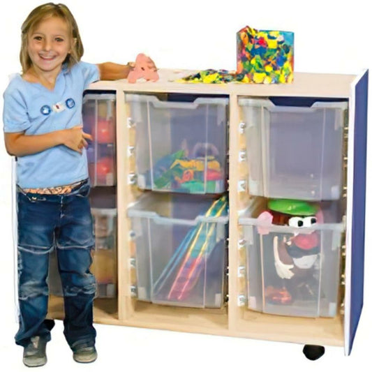 Jouets en bois en stock - Plateaux de rangement opaques géants - Lot de 6