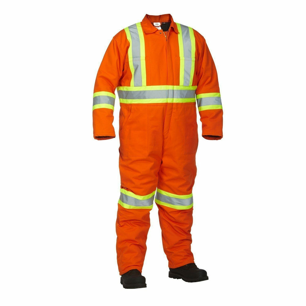 Combinaison de sécurité Forcefield en toile de coton doublée pour l'hiver - Orange - Taille L