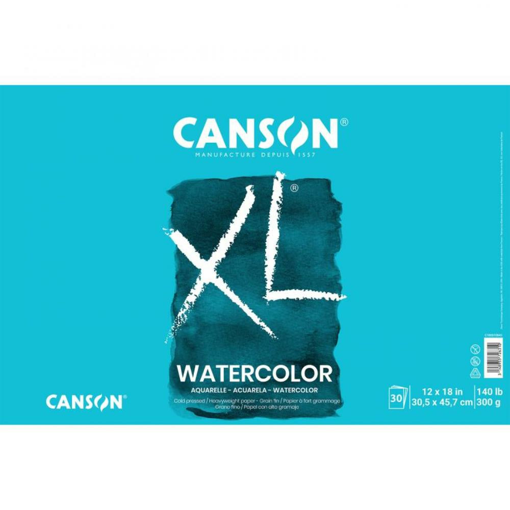 Canson XL Watercolour Paper, 12"x18", 30pages/pad