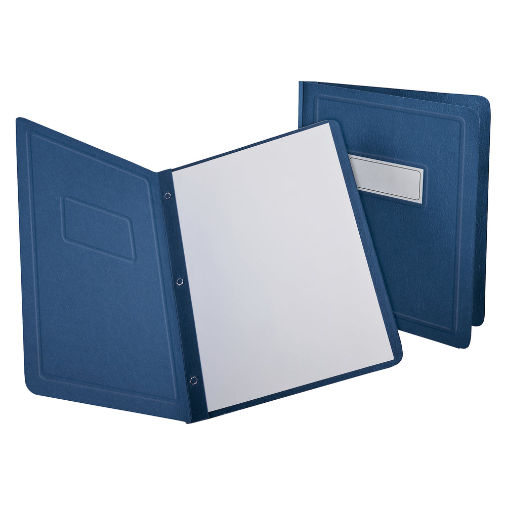 Couverture de rapport Oxford avec bordure et panneau en relief - Format lettre - Bleu