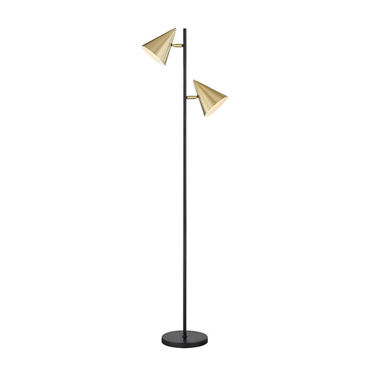 Union & Scale MidMod 60.6" Metal Floor Lamp with Cone Shades