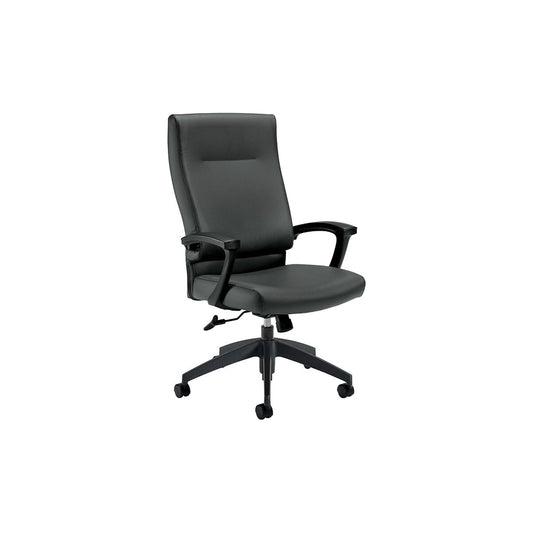 Fauteuil inclinable à dossier haut Global Vanier de 43 po avec accoudoirs fixes - Luxhide Anthracite