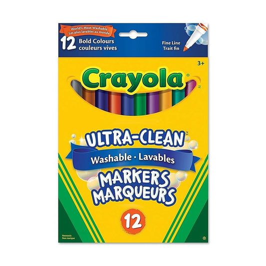 Marqueurs lavables à pointe fine Crayola, paquet de 12