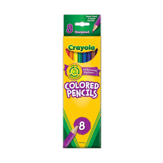 Crayola Pre-Sharpened Coloured Pencils - Assorted Colours - 8 Pack