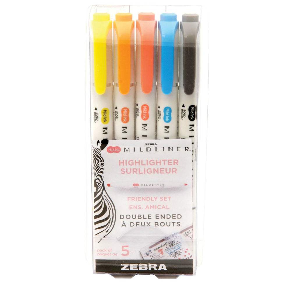 Surligneur Mildliner - Coffret convivial - Lot de 5