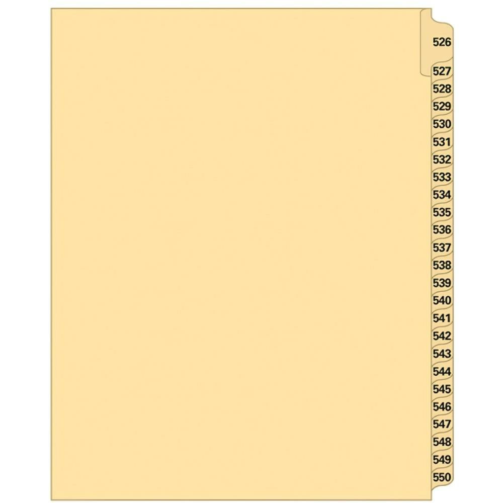 Supreme Litigation Tabs 25th Cut Numeric Set 11" Buff #526-550