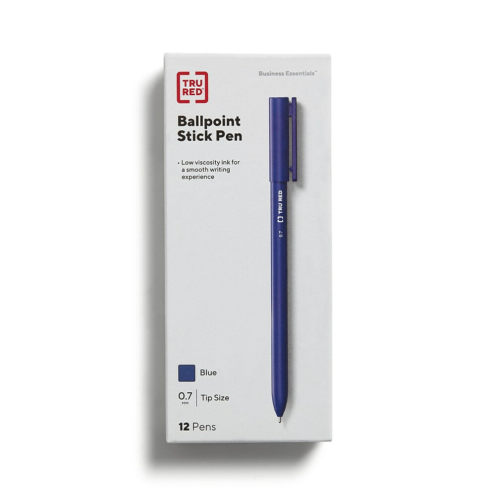 Stylo à bille TRU RED, pointe moyenne, 1,0 mm, bleu, paquet de 12