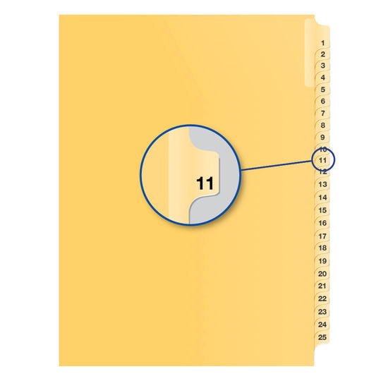Legal Exhibit Dividers Buff #11 Letter Size, Pack of 25
