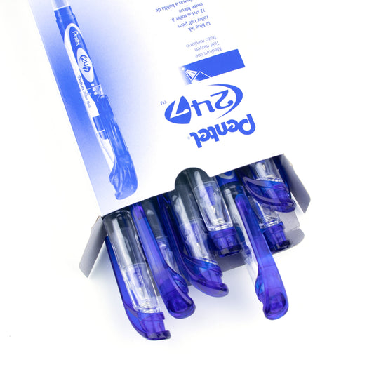 Pentel Rollerball Pen - 0.7mm - Blue - 12 Pack