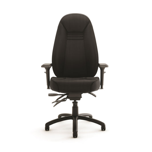 Chaise Obusforme Comfort à dossier haut, noire