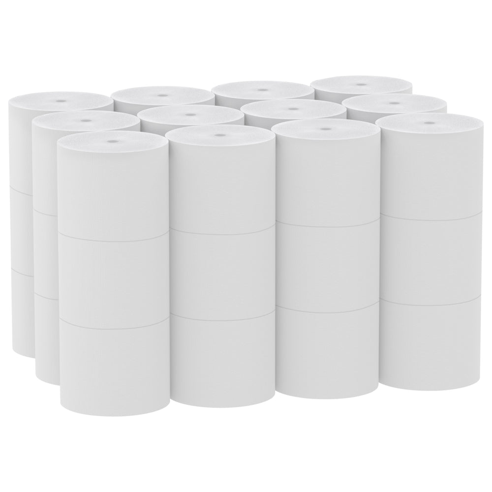 Papier toilette standard Scott Essential sans noyau - 2 épaisseurs - Blanc - Paquet de 36