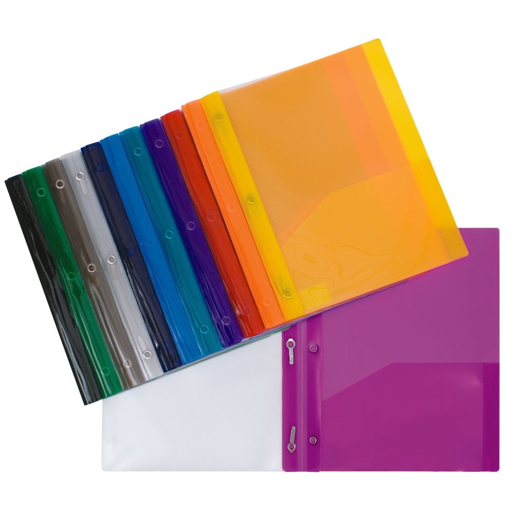 Portefeuille en plastique Geocan avec couverture transparente - À griffes - Couleurs assorties