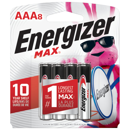 Energizer MAX AAA Alkaline Battery - 1.5V DC - 8 Pack