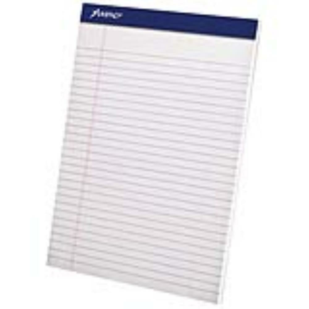Bloc-notes perforé Ampad ligné - 8-1/2" x 11-3/4" - Blanc - Paquet de 10