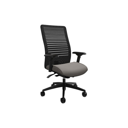 Global Loover High Back Weight Sensing Synchro-Tilter Chair with Casters - Terrace Cobble