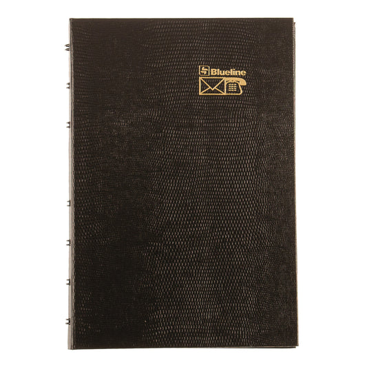 Carnet d'adresses/téléphone Blueline NotePro, 8" x 5", noir, trilingue