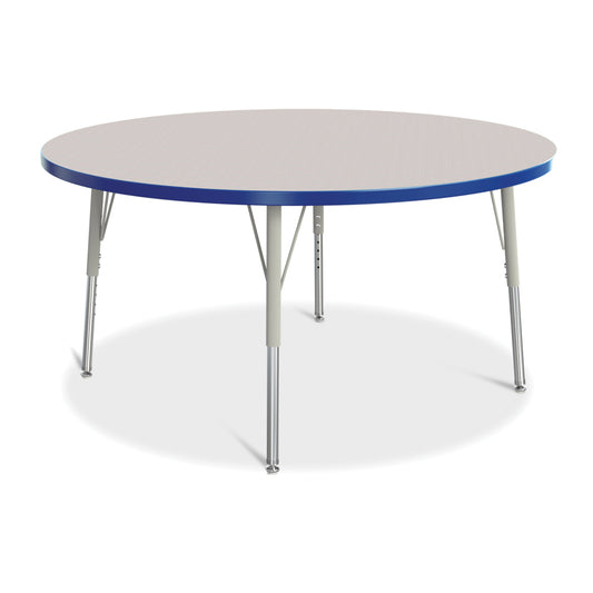 Jonti-Craft Berries Round Activity Table - 48" Diameter - 15-24"H - Freckled Grey/Blue