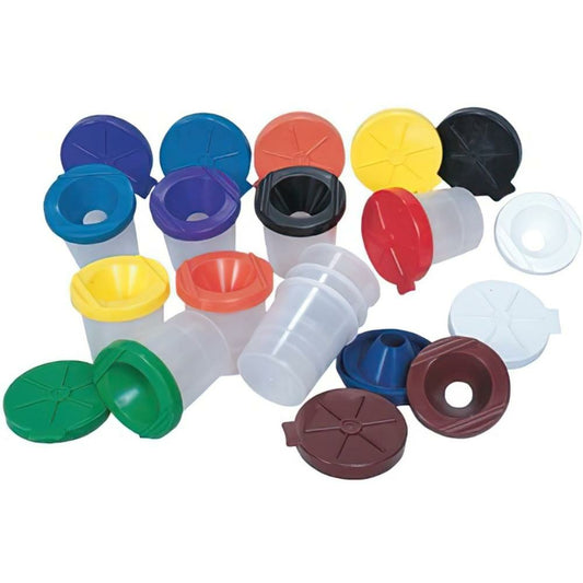 Pots de peinture ronds anti-fuite Creativity Street avec couvercles colorés, 7,62 cm de diamètre, paquet de 10