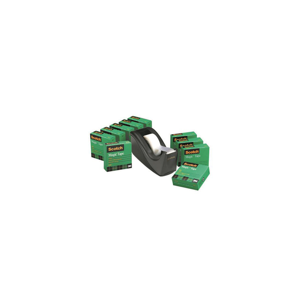 Scotch Magic Tape with Scotch Desktop Tape Dispenser - 19 mm W x 32.9 m L - 10 Rolls per Pack - 1 Tape Dispenser per Pack