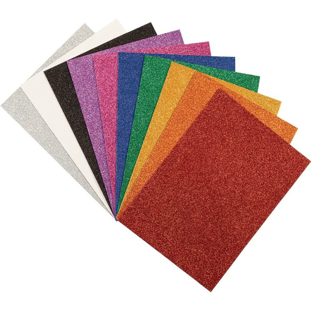 Creativity Street WonderFoam Glitter Sheets, Assorted Colours, 20.9cm x 29.7cm, 10 Sheets/pkg