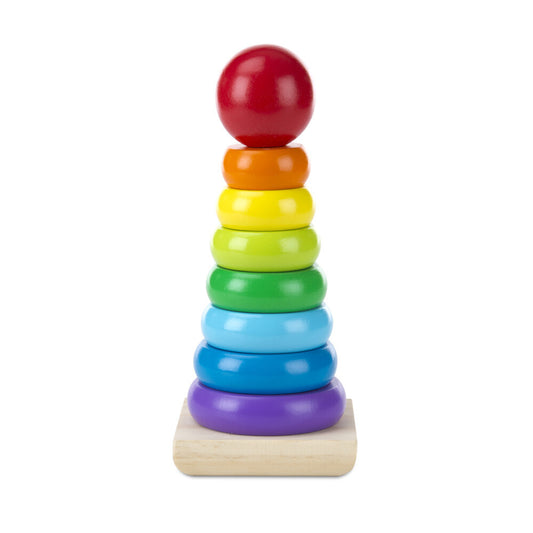 Melissa & Doug Rainbow Stacker Wooden Ring Educational Toy