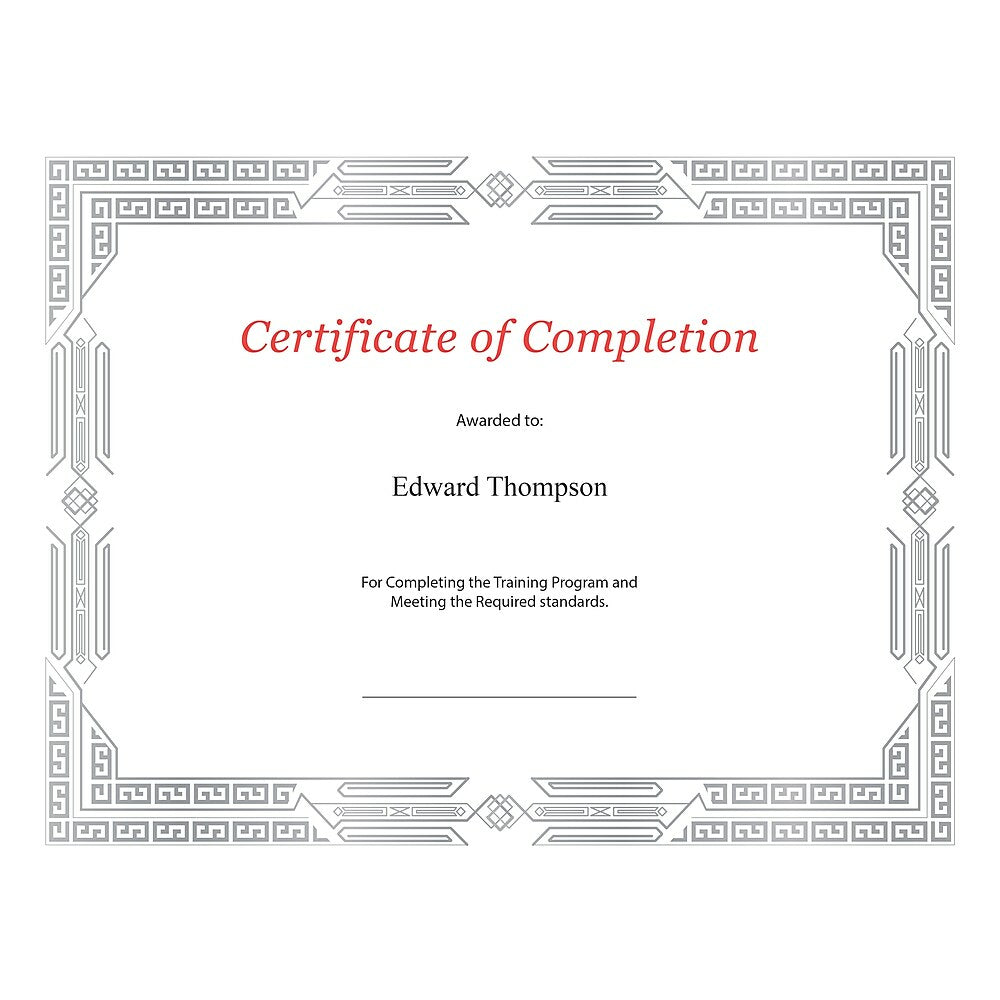 St. James Premium Weight Certificates, Jazz Design - Silver Foil - White - 15 Pack