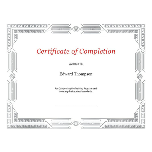 St. James Premium Weight Certificates, Jazz Design - Silver Foil - White - 15 Pack