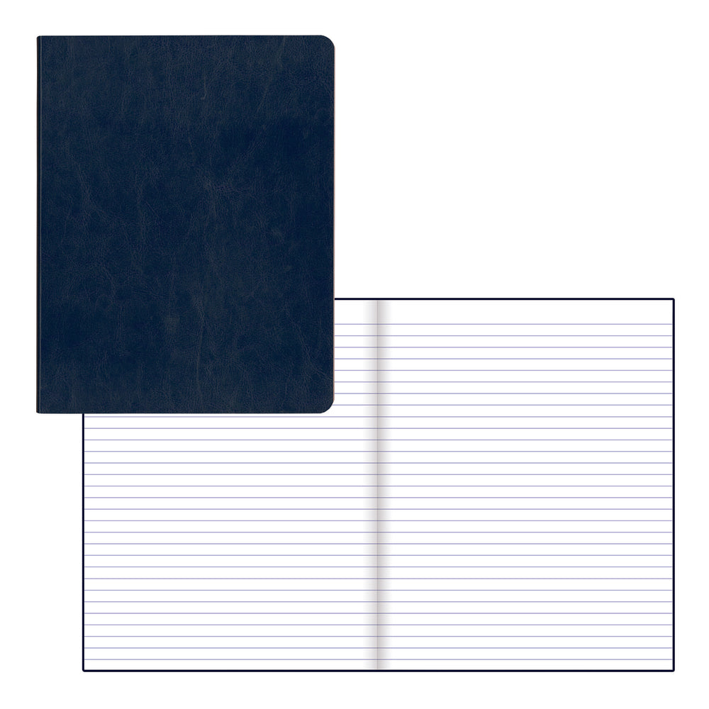 Blueline Flexi Leather-Like Notebook - 9-1/4" x 7-1/4" - 144 Pages - Blue