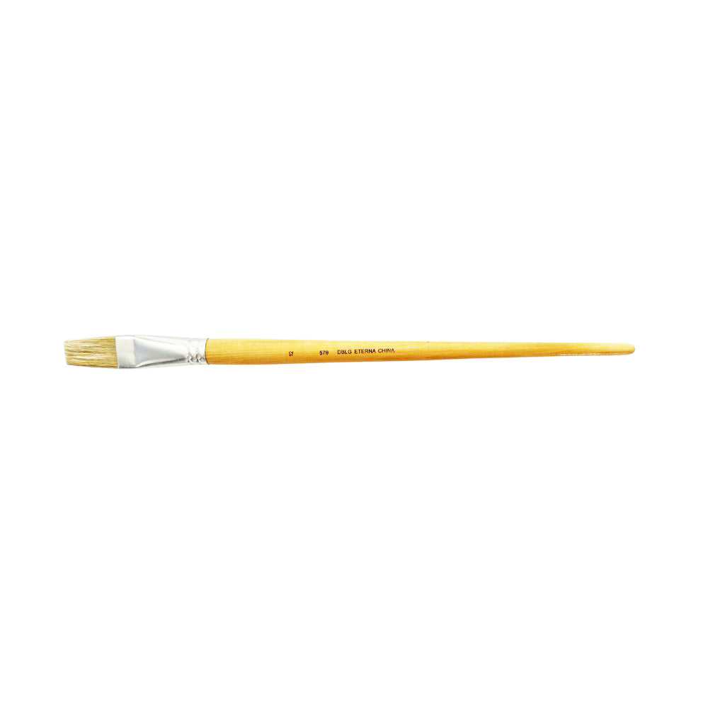 Pinceau plat à long manche Eterna 579 de DBLG Imports - Taille 12 - Lot de 12