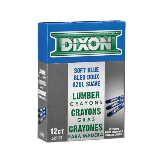 Dixon Industrial Lumber Crayons - Hexagon - 4 1/2" x 1/2" - Blue