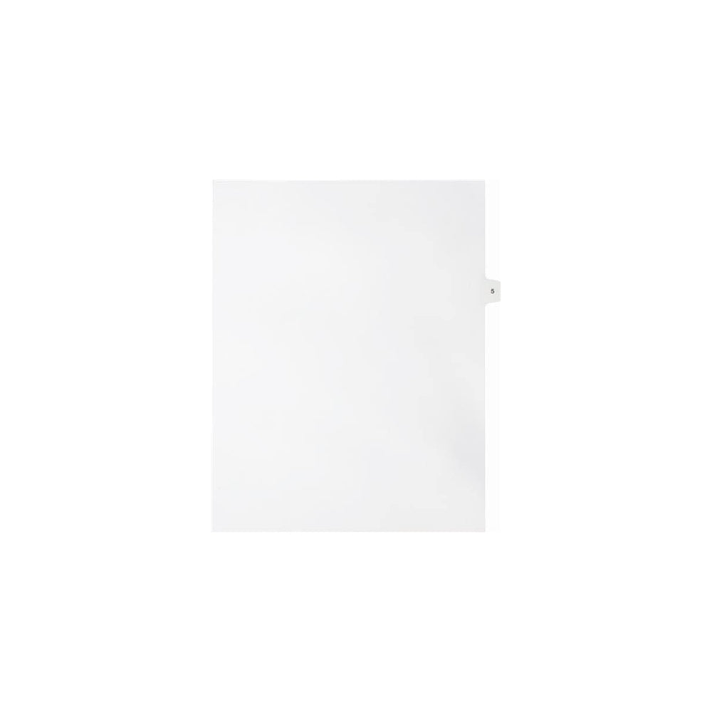 Onglets numériques Sterling, n° 5, blancs, format lettre, coupe 1/15, paquet de 25