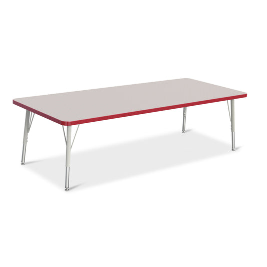 Jonti-Craft Berries Rectangle Activity Table - 30" x 72" - 15-24"H - Freckled Grey/Red