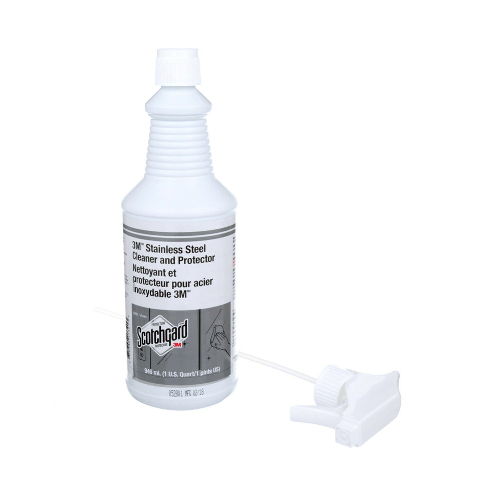 Nettoyant et protecteur pour acier inoxydable 3M - avec Scotchgard - Prêt à l'emploi avec bouchon à rabat - Bouteilles de 946,4 ml (1 pinte) - Paquet de 6