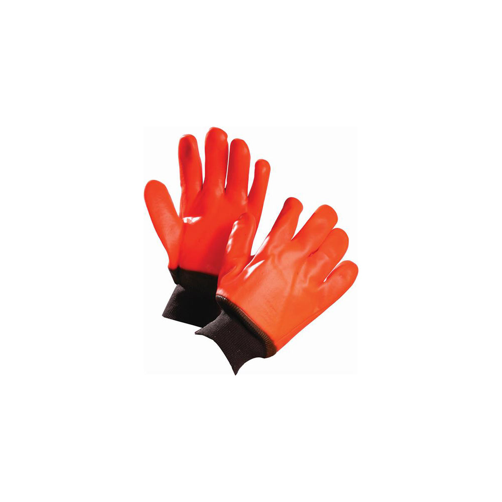 Gants en tricot de coton noir entièrement enduits, orange fluo, taille unique, 01402683