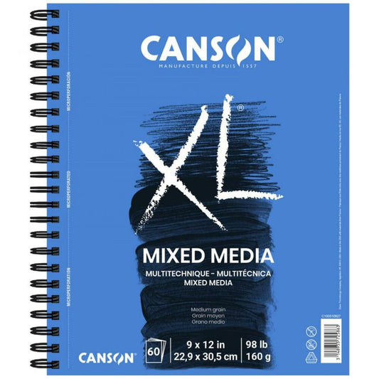 Canson XL Mix Media Pad, 9"x12", 100lb/260g., 25 Sheets