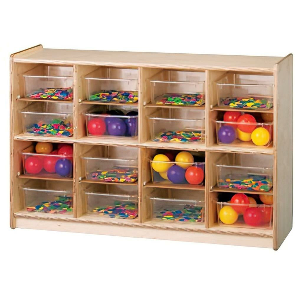 Stock Wooden Toys Baltic Birch Tote-N-Store with 16 Bins