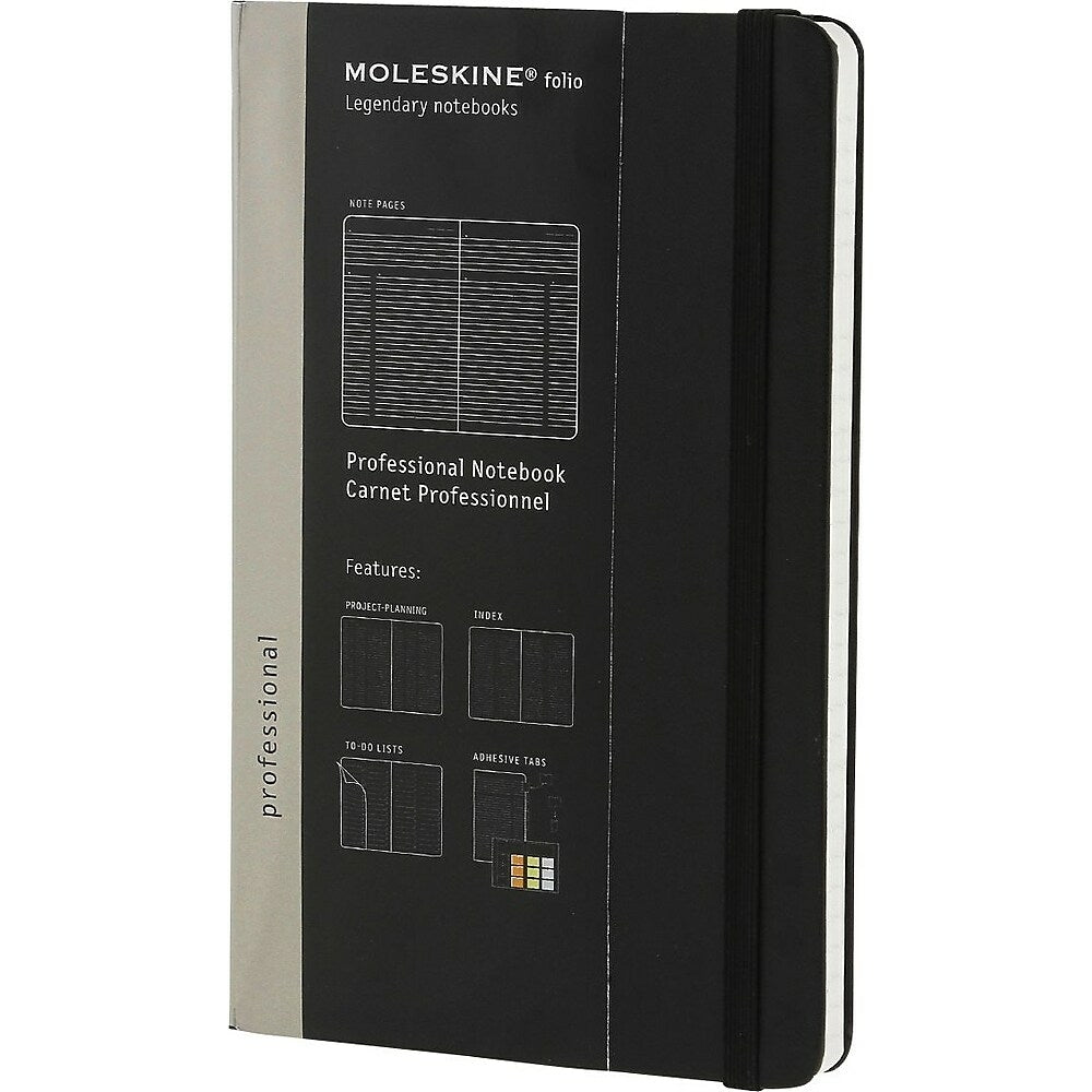 Carnet Moleskine Professional grand format - 12,7 x 21,6 cm - Noir