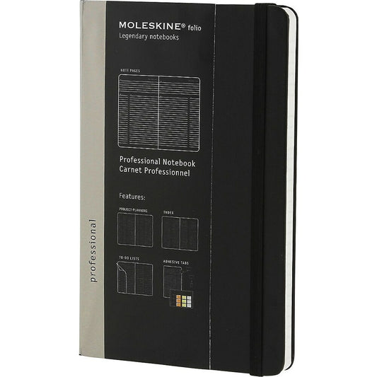 Carnet Moleskine Professional grand format - 12,7 x 21,6 cm - Noir