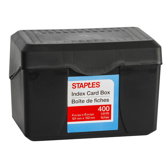 Boîte à fiches Staples - 4" x 6" - Noir