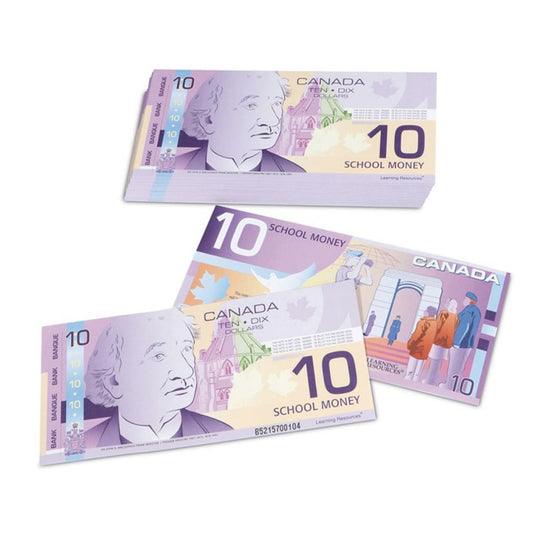 Learning Resources Canadian $10 Bills - Play Money, 100/pkg