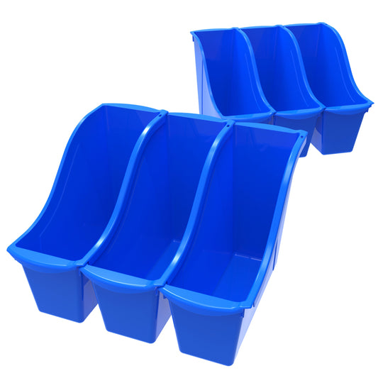 Storex Small Book Bin - Blue - 6 Pack
