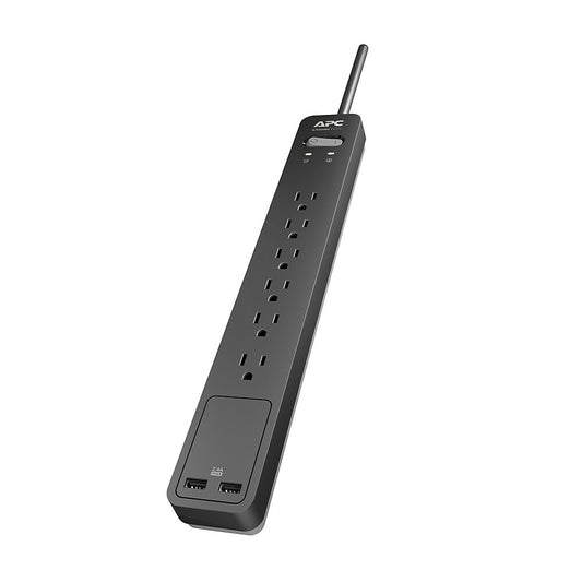 APC Surgearrest 6 Outlet with USB Ports 1080 Joules Surge Protector with 6' Cord