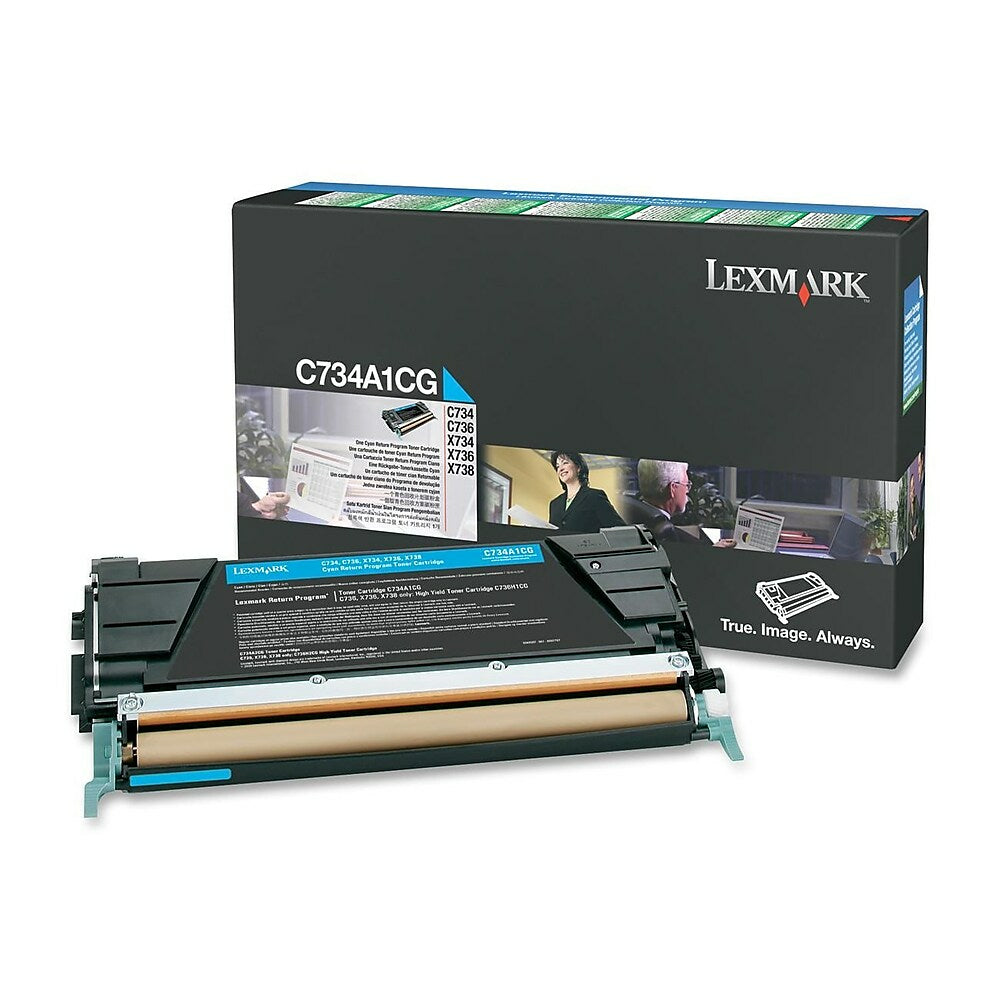 Cartouche de toner Lexmark (programme de retour) - Laser - Rendement standard - OEM - Cyan - (C734A1CG)