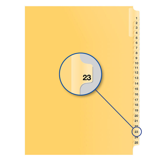 Legal Exhibit Dividers Buff #23 Letter Size, Pack of 25