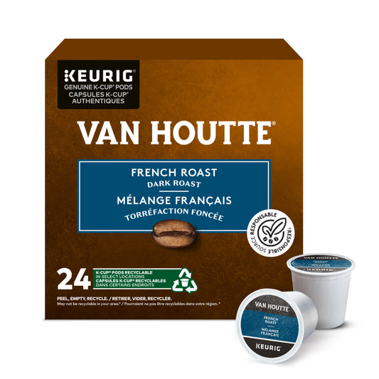 Van Houtte French Roast - Dark Roast - K-Cup Coffee Pods - 24 Pack