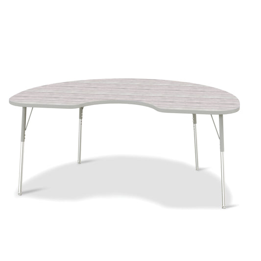 Jonti-Craft Berries Kidney Activity Table - 48" x 72" - 24-31"H - Driftwood Grey/Grey