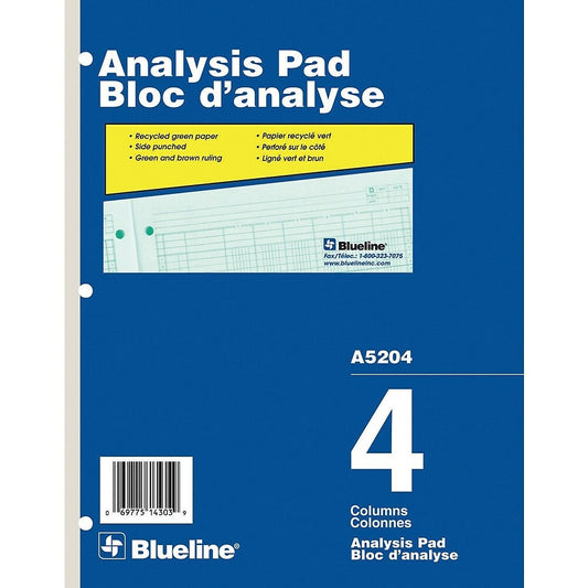 Bloc d'analyse Blueline, A5204, 4 colonnes