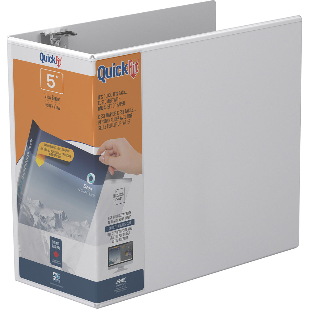 Davis Group QuickFit D-Ring View Binder - 5" - White