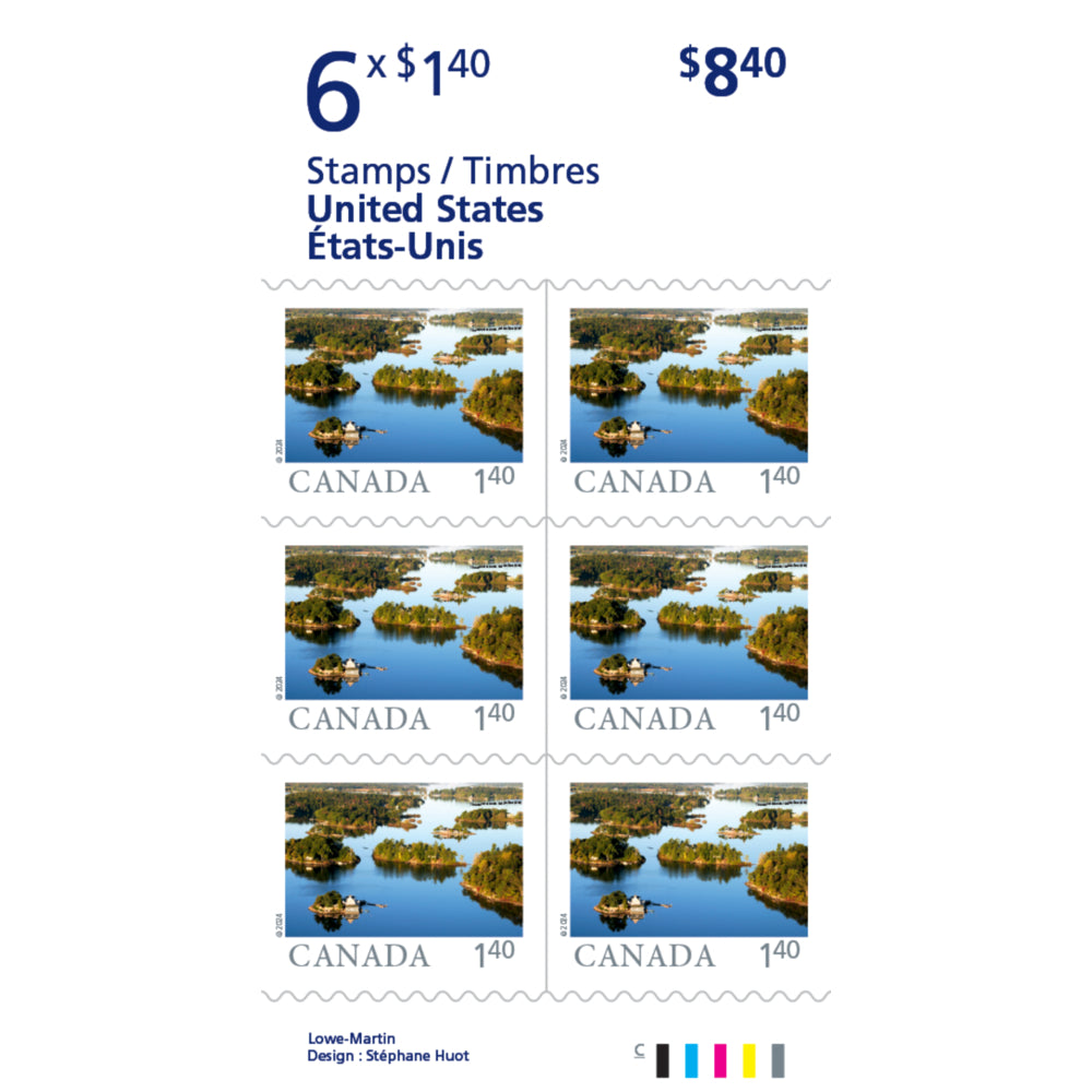 Timbres USA de loin et de loin - Carnet de 6
